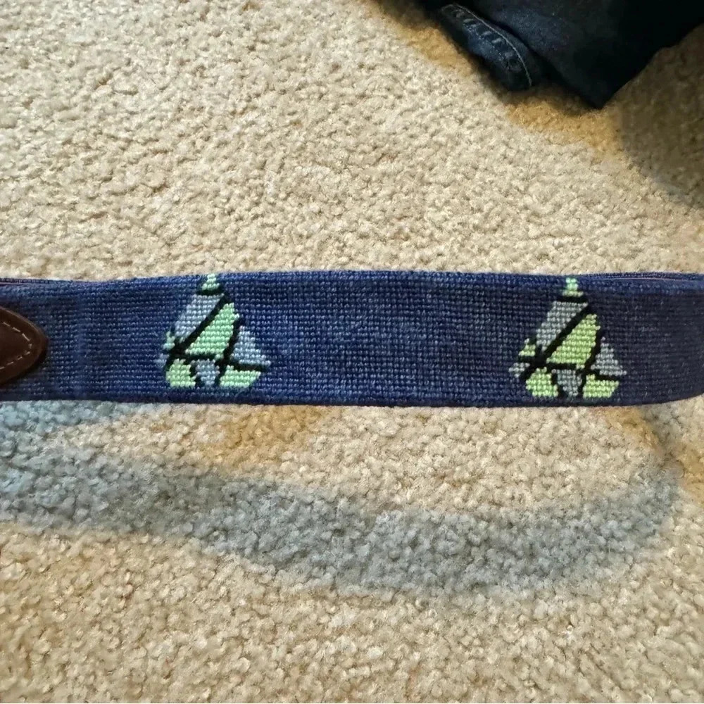 Goodthreads Men's Embroidered Diamond Head Leather Belt - Picture 7 of 7